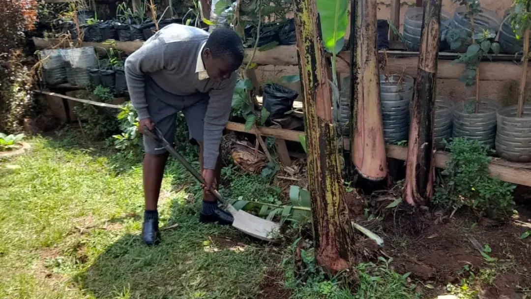 Kenneth, used a spade to dig, lift and move the soil.