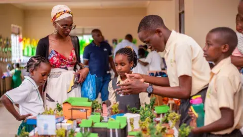 Ethan explaining P.7 Project