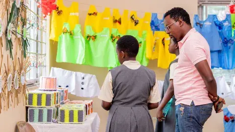 Parent checking handwork